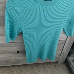 Ann Taylor Teal Crew Neck Sweater